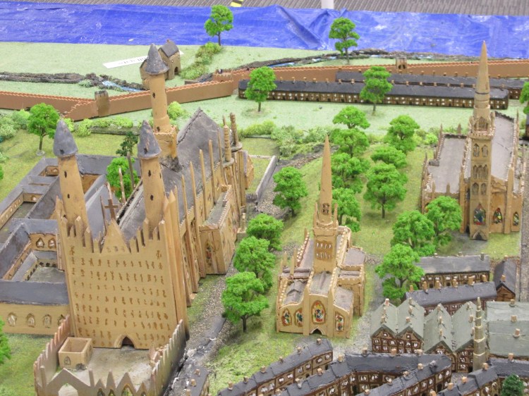 As they would have been in 1509, (but viewed from where the top of the mast in Broadgate is today) from the left: St Marys Cathedral and Priory, Holy Trinity Church, Michaels Church.